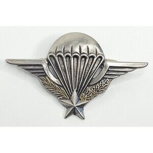 Vintage French Foreign Legion Army Parachute Brevet Badge Wings 3"